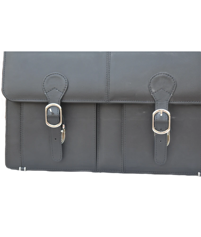 Executive Leather Business Satchel - Black