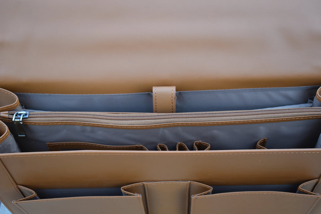 Leather Executive Satchel for Men - Tan