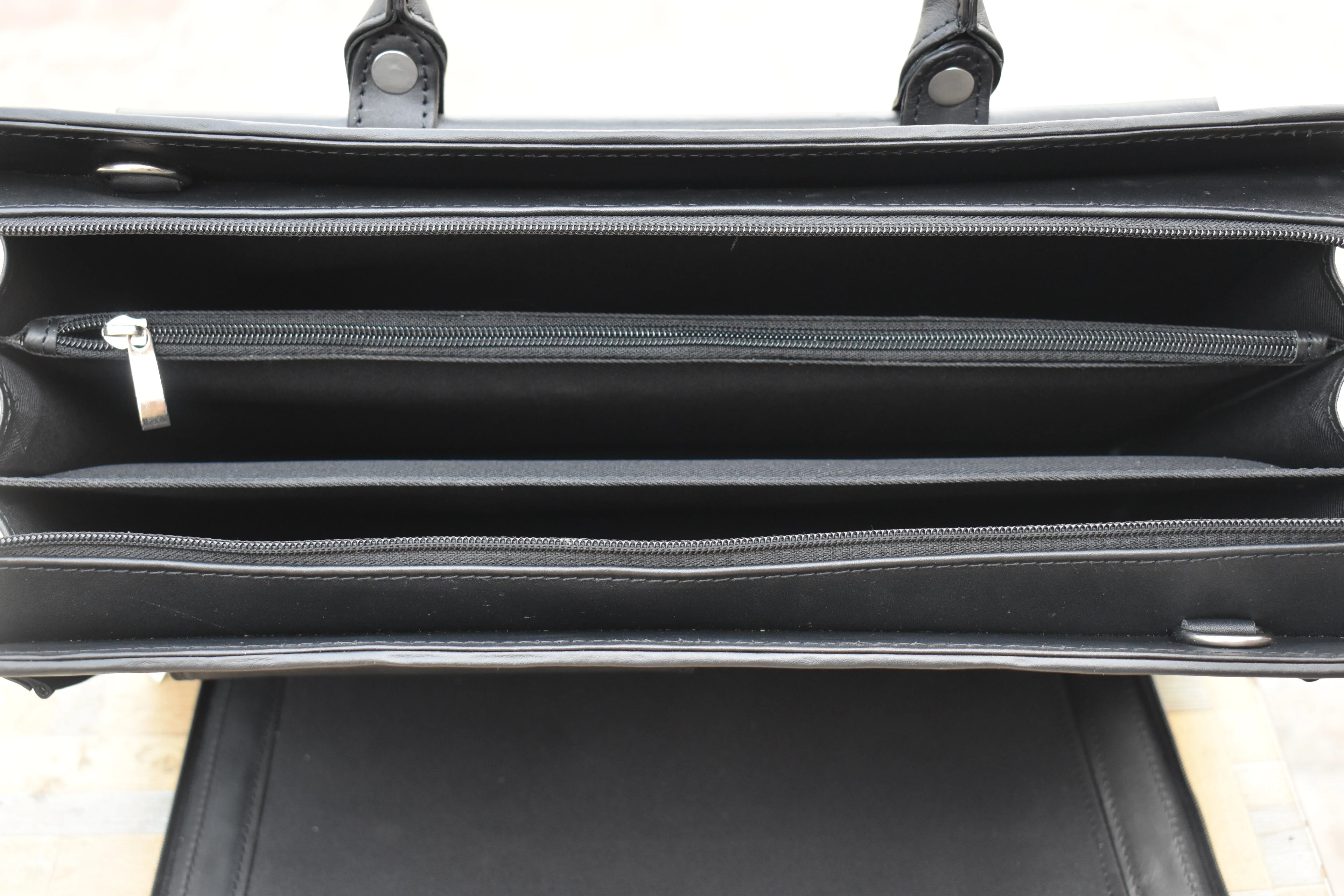 Leather Briefcase Bag - Black