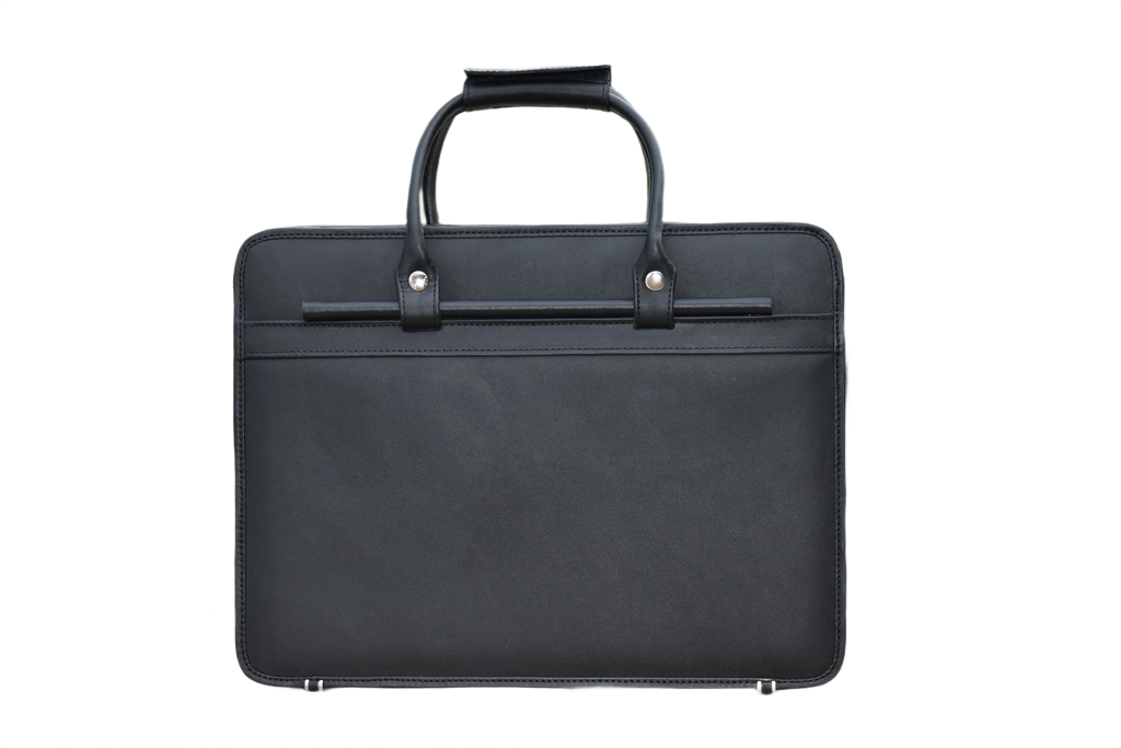 Leather Briefcase Bag - Black