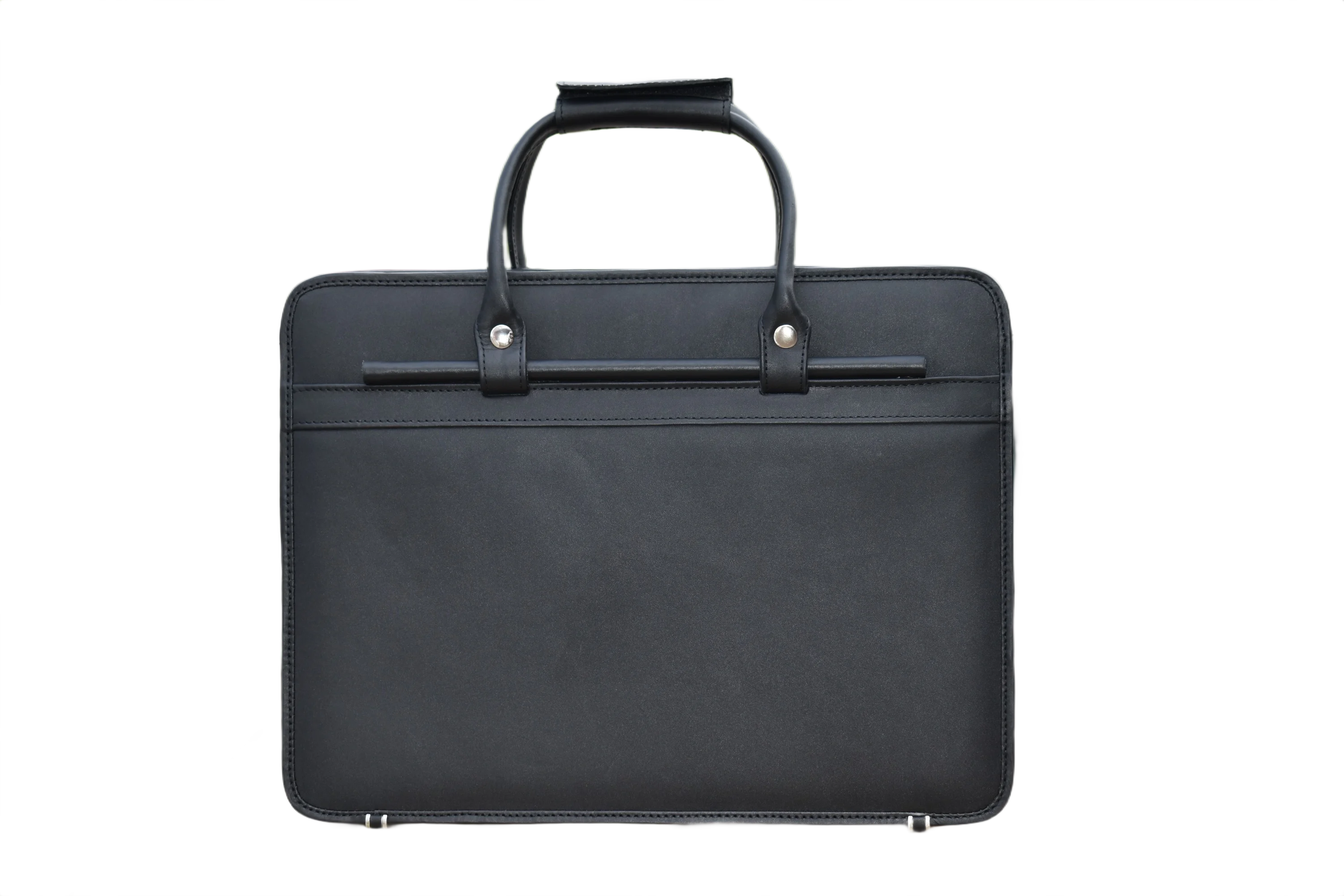Leather Briefcase Bag - Black