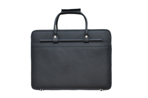 Leather Briefcase Bag - Black