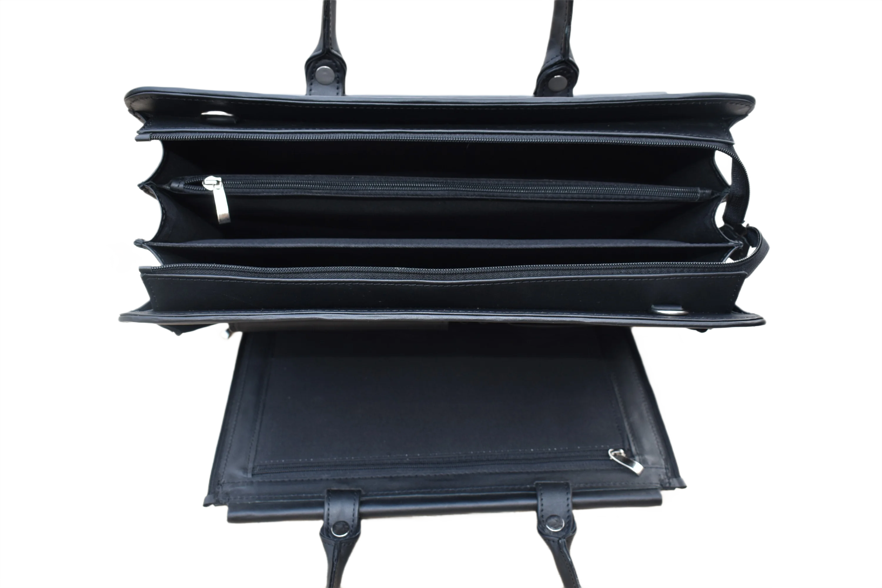 Leather Briefcase Bag - Black