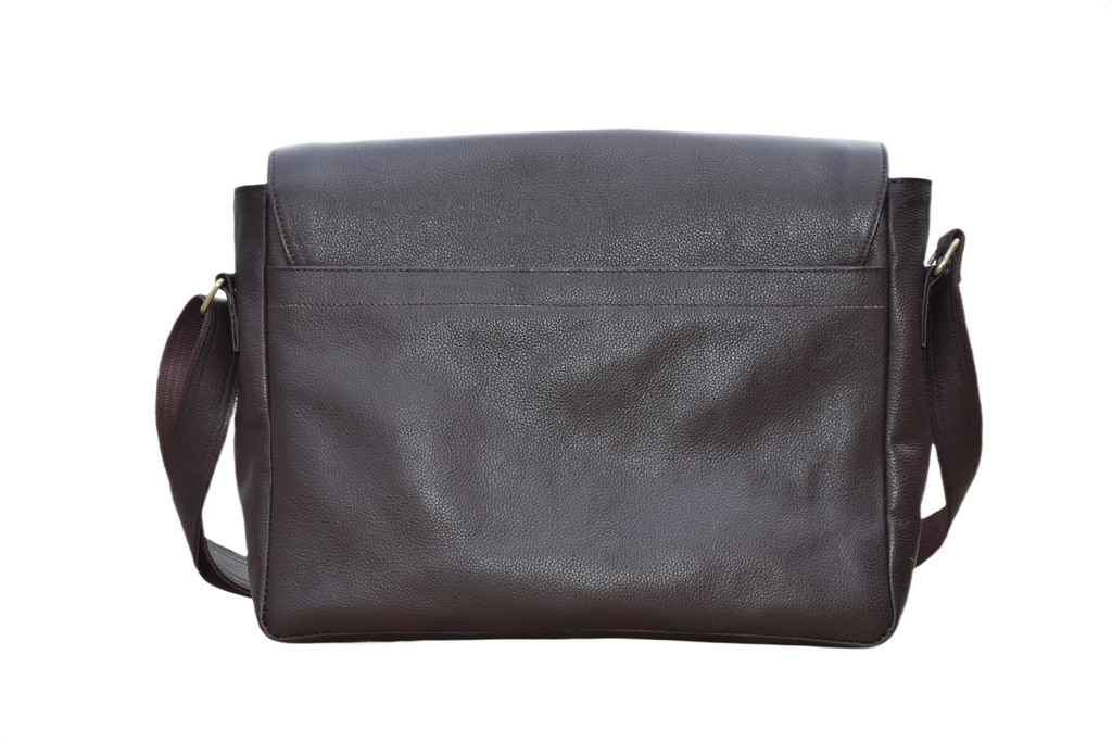Leather Messenger Bag for Men - Dark Brown