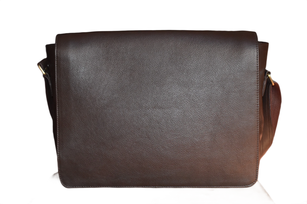 Leather Messenger Bag for Men - Dark Brown