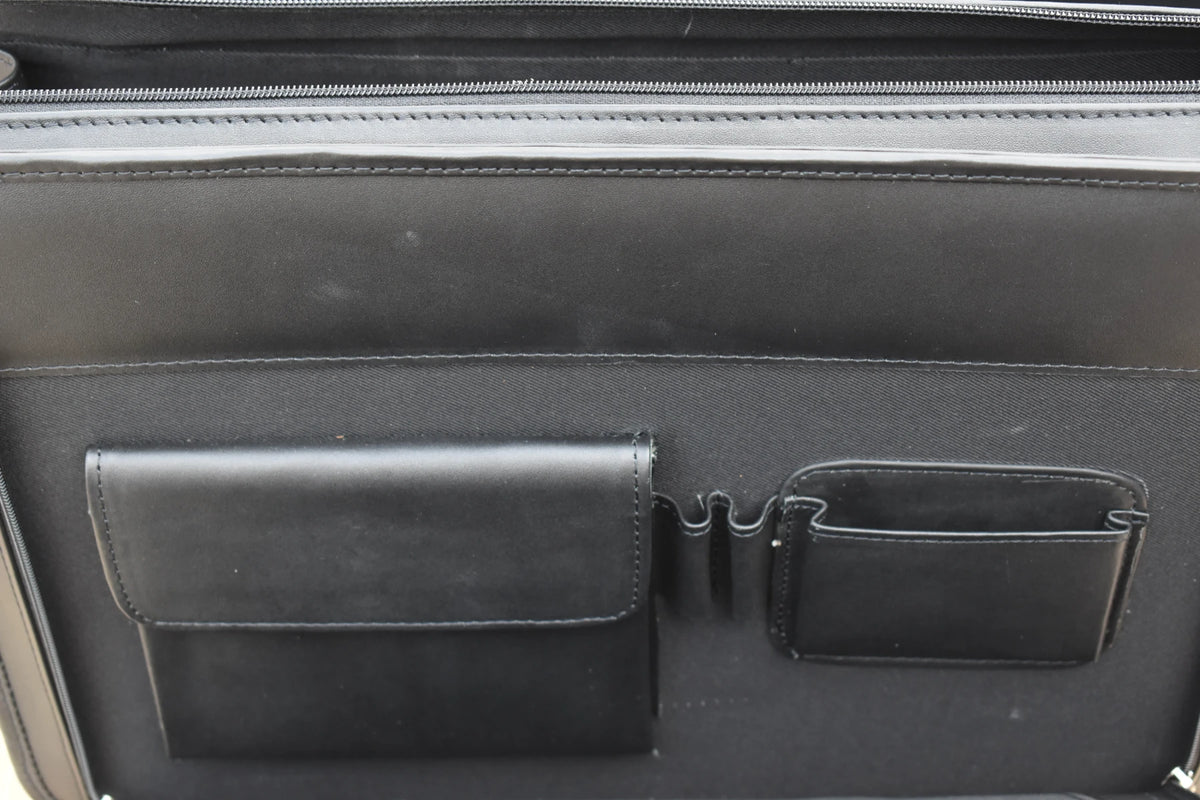 Leather Briefcase Bag - Black