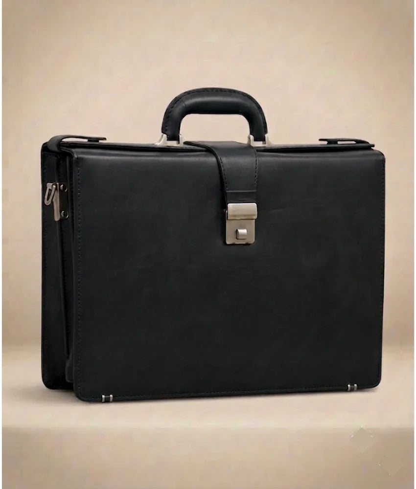 Leather Briefcase Bag for Men – Black