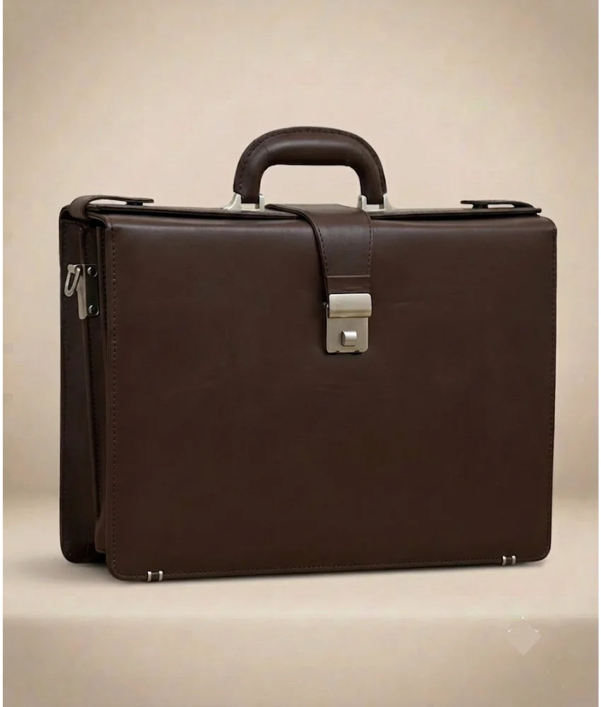Leather Briefcase Bag for Men – Dark Brown