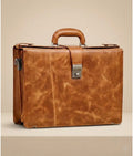 Leather Briefcase Bag for Men - Tan - Pull Up