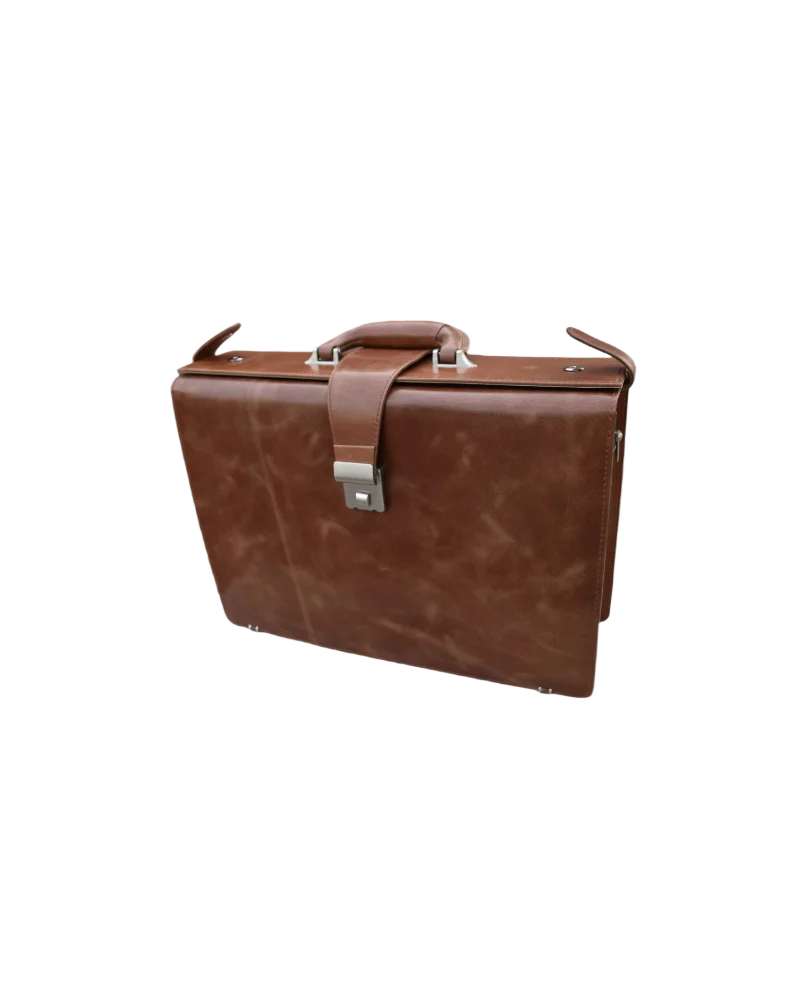 Leather Briefcase Bag for Men - Tan - Pull Up
