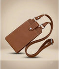 Leather Crossbody Phone Sling Bag - Tan