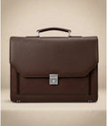 Office Leather Bag for Men - Dark Brown