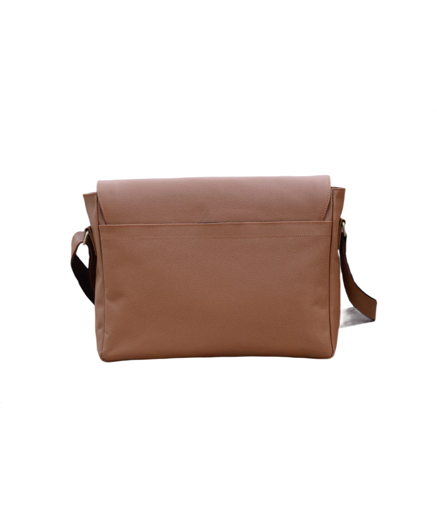 Leather Messenger Bag for Men - Tan
