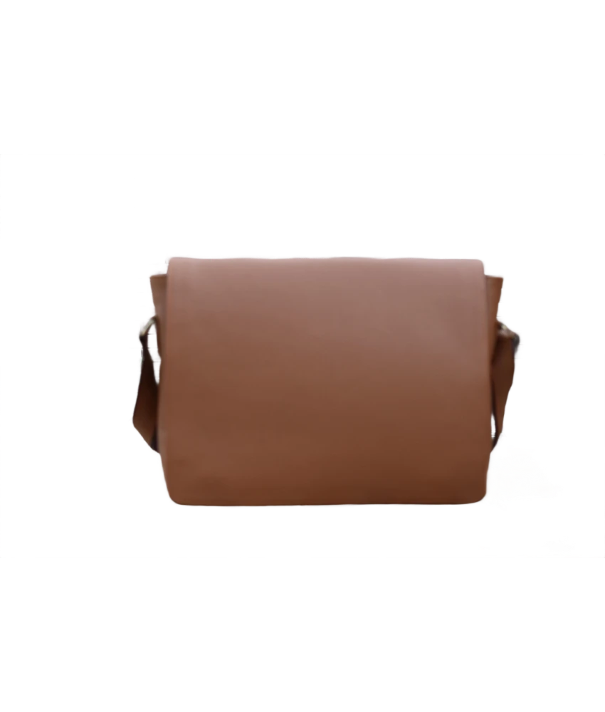 Leather Messenger Bag for Men - Tan