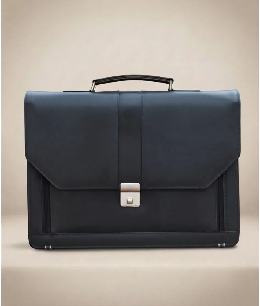 Office Leather Bag for Men - Black
