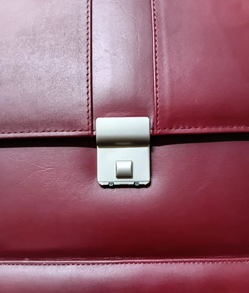 Leather Office Bag for Men - Burgundy