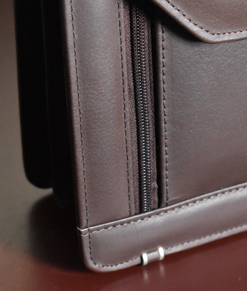 Office Leather Bag for Men - Dark Brown