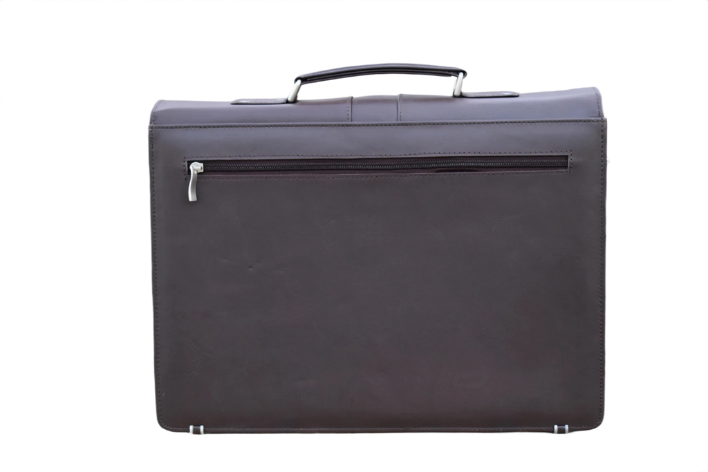 Office Leather Bag for Men - Dark Brown