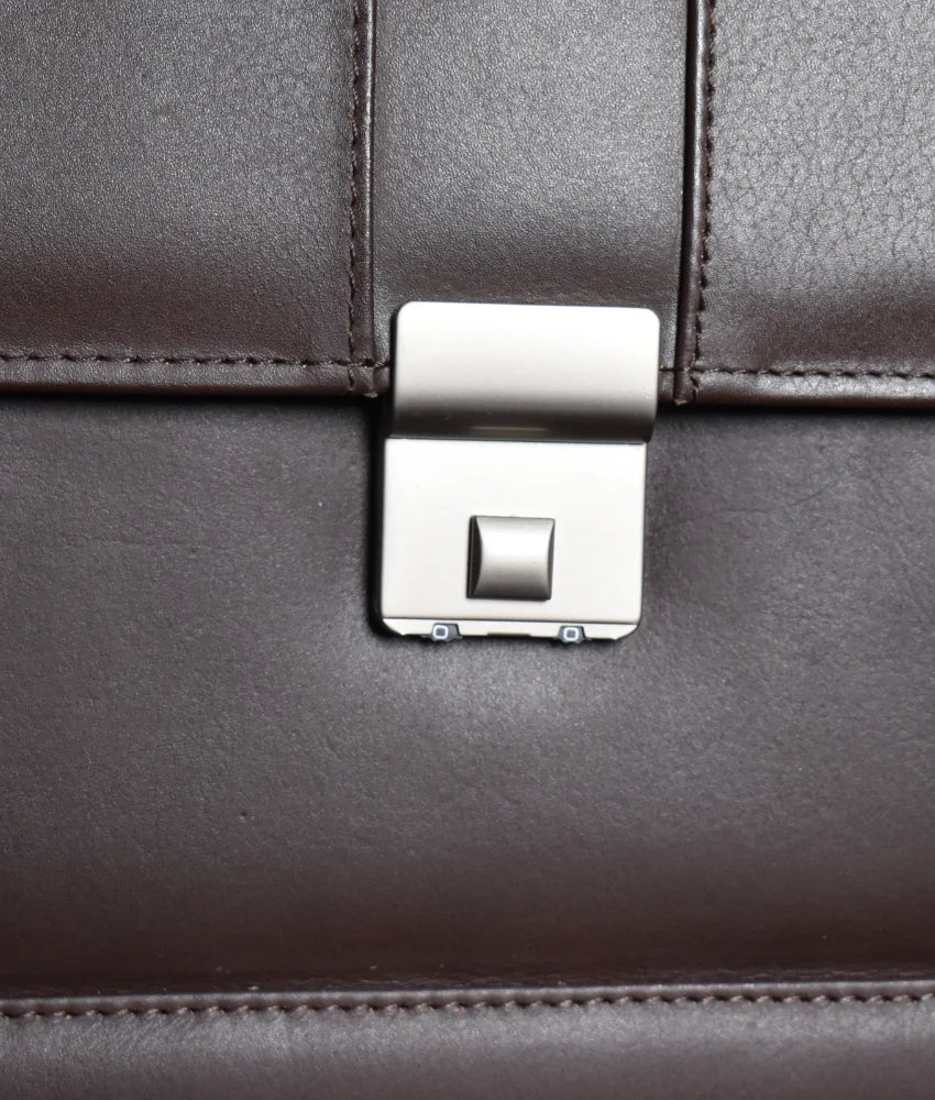 Office Leather Bag for Men - Dark Brown