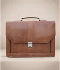 Office Leather Bag for Men - Tan - Pull Up