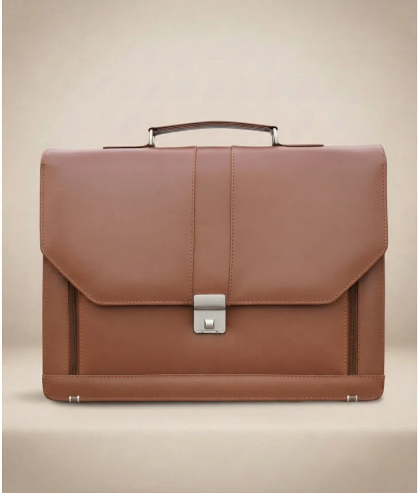 Office Leather Bag for Men - Tan