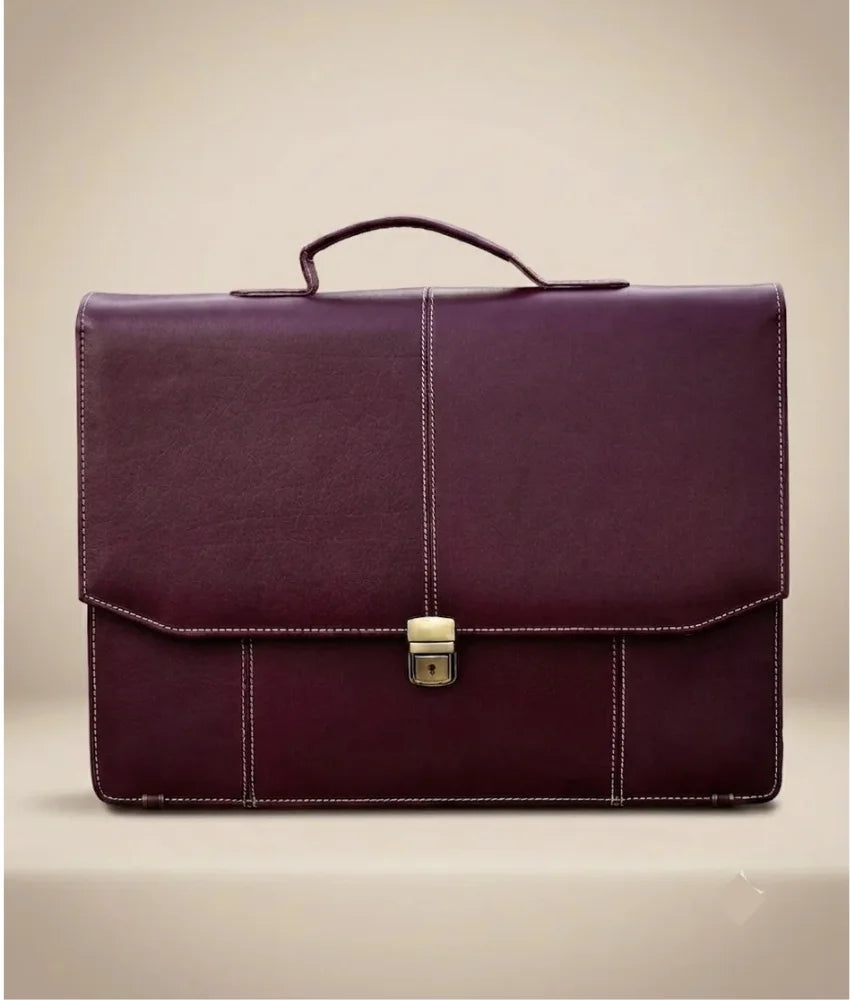 Laptop & Document Bag for Men - Dark Burgundy Brown