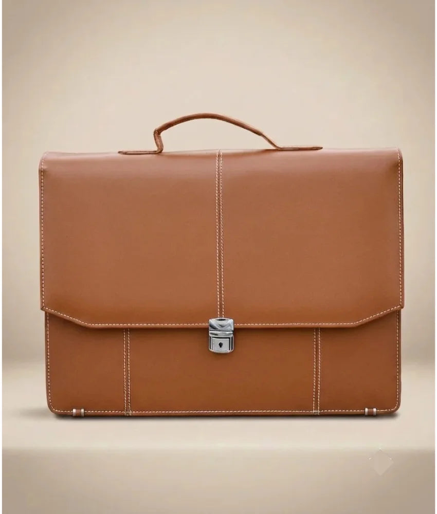 Laptop and Document Bag for Men - Tan
