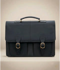 Executive Leather Business Satchel - Black