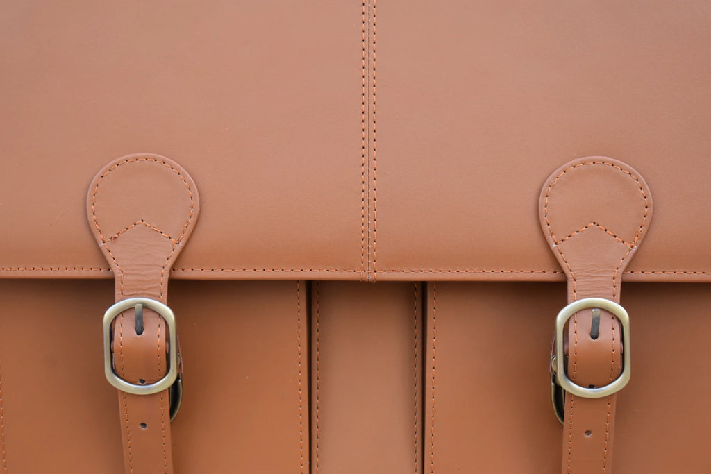 Leather Executive Satchel for Men - Tan