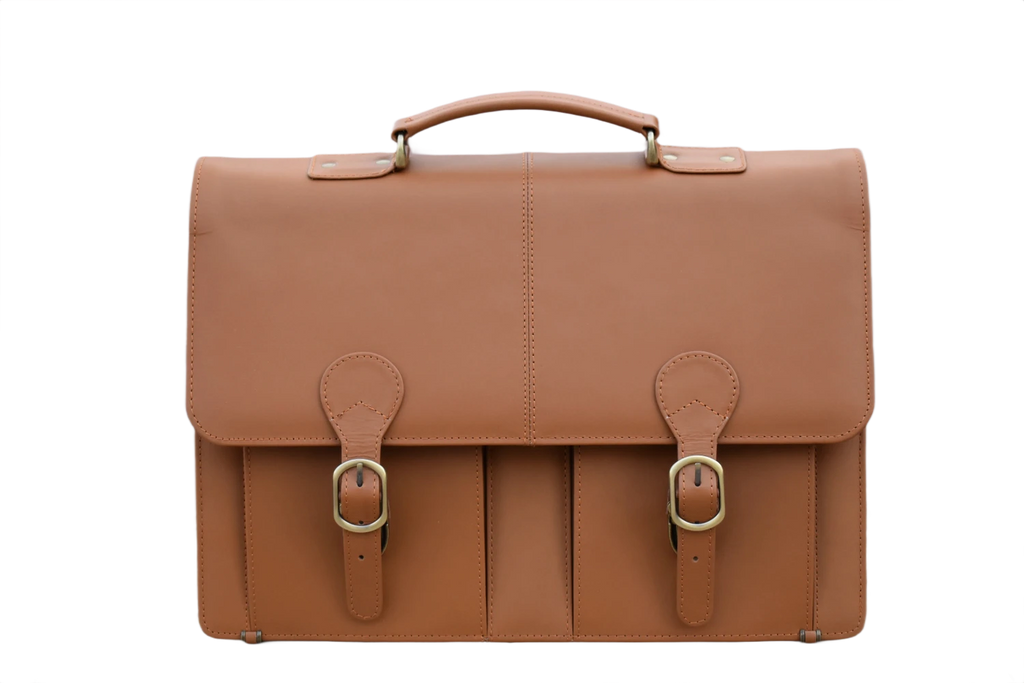Leather Executive Satchel for Men - Tan