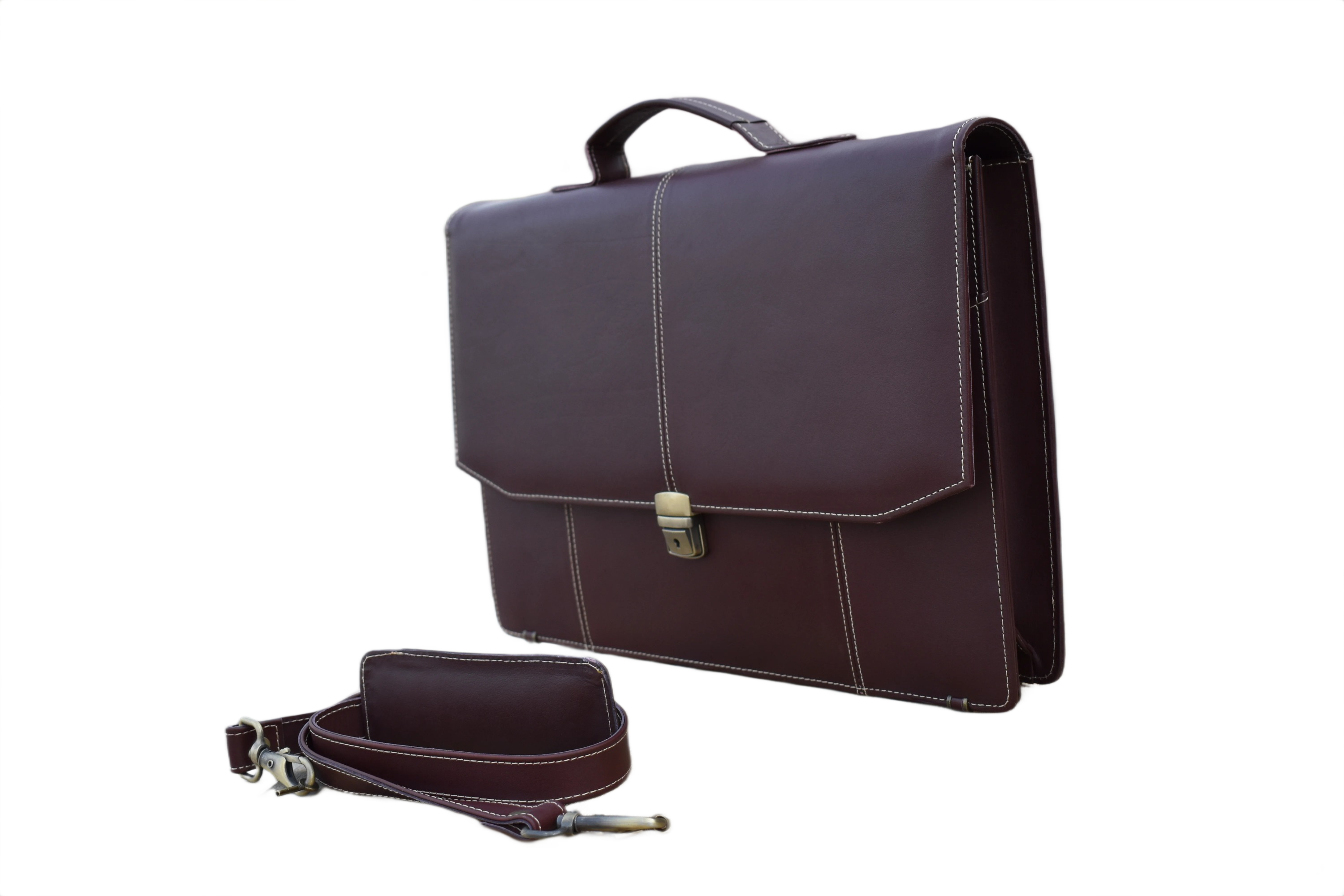 Laptop & Document Bag for Men - Dark Burgundy Brown