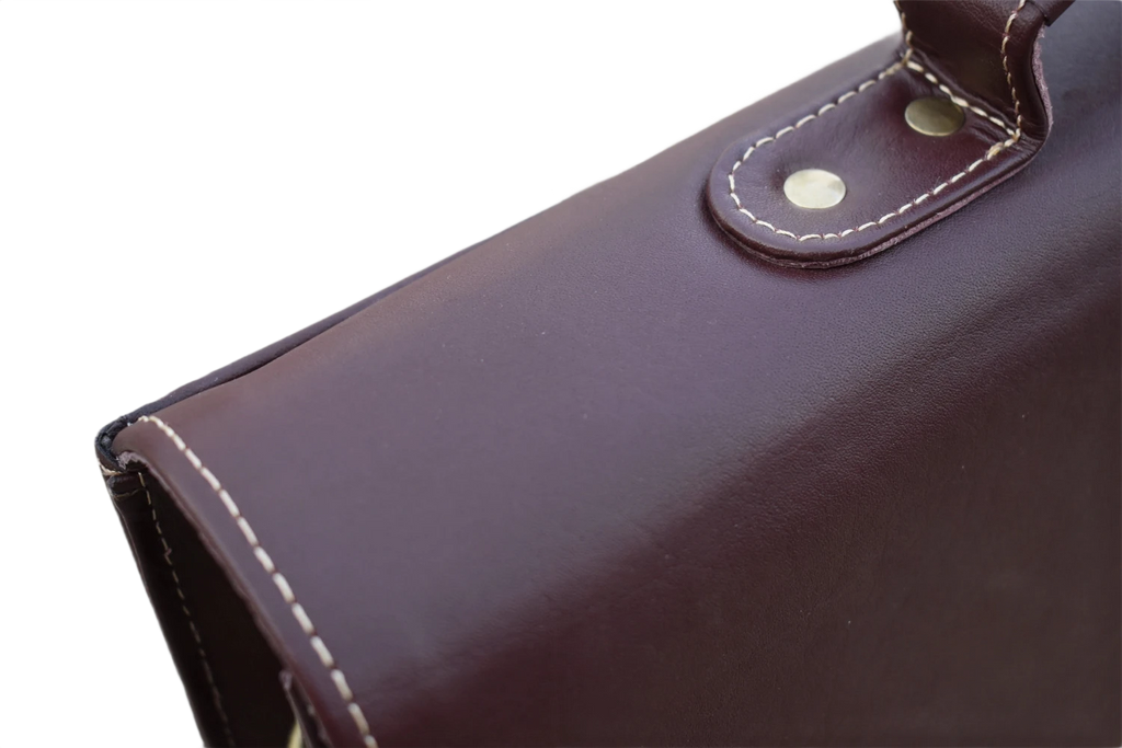 Laptop & Document Bag for Men - Dark Burgundy Brown