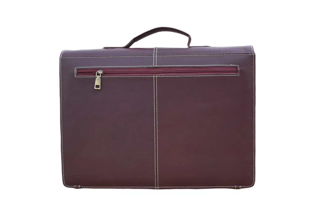 Laptop & Document Bag for Men - Dark Burgundy Brown