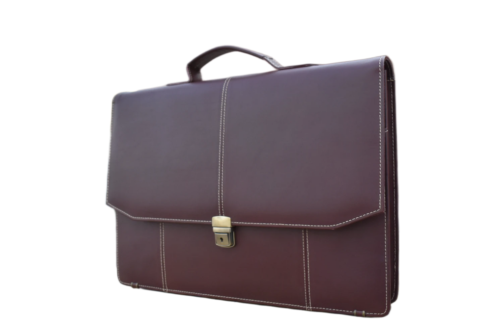 Laptop & Document Bag for Men - Dark Burgundy Brown
